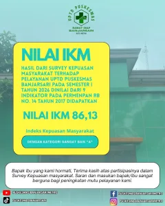 HASIL SURVEI KEPUASAN MASYARAKAT (SKM) UPTD PUSKESMAS RAWAT INAP BANJARSARI SEMESTER I TAHUN 2026