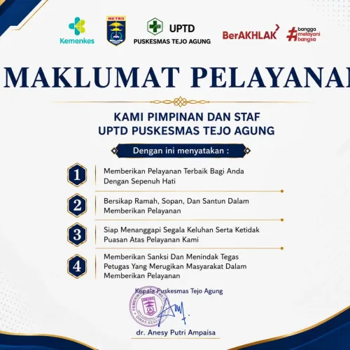 MAKLUMAT PELAYANAN PUSKESMAS TEJO AGUNG